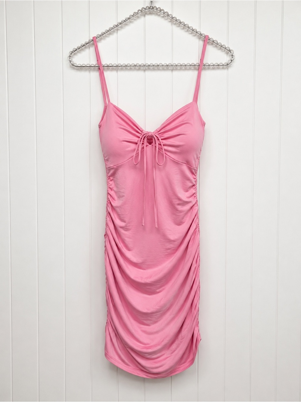Pink Ruched Bodycon Mini Dress XL - Picture 2 of 7